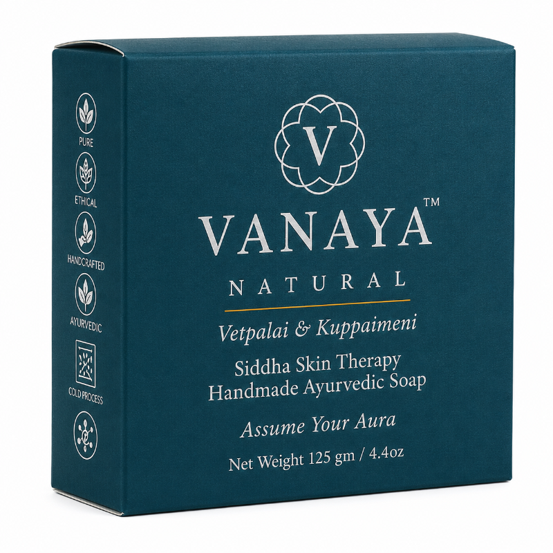 Vanaya Natural soap packaging box on a white background