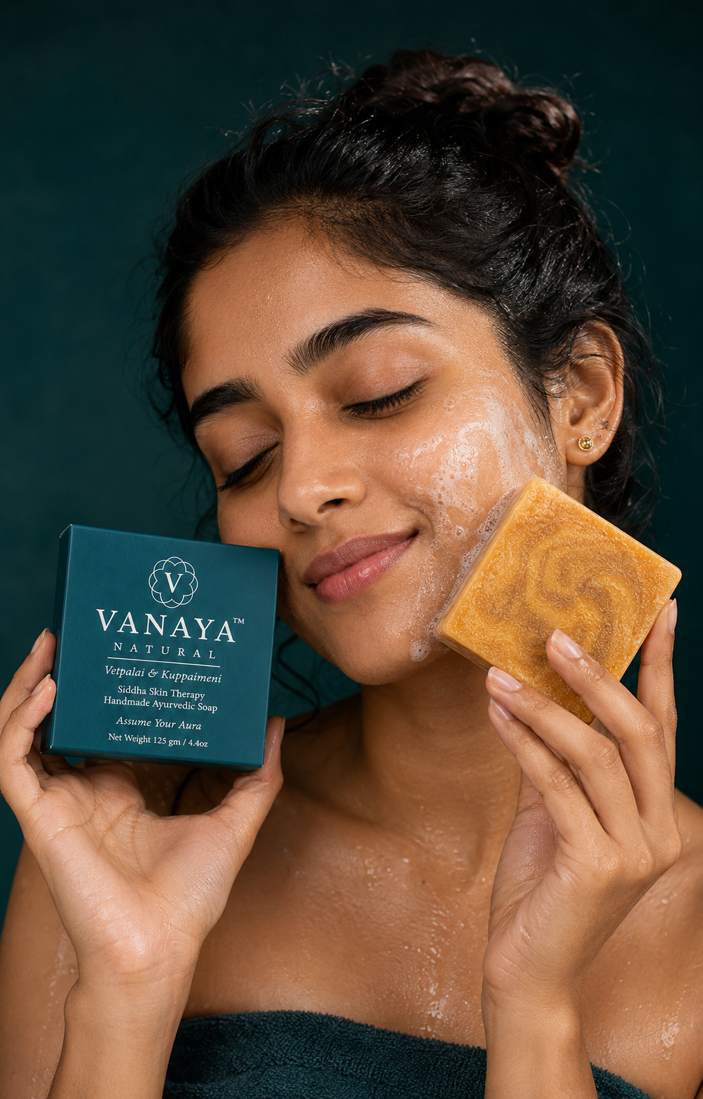 Vanaya Natural Vetpalai Kuppaimeni Soap - Key Ingredients Vetpalai Kuppaimeni and Neem
